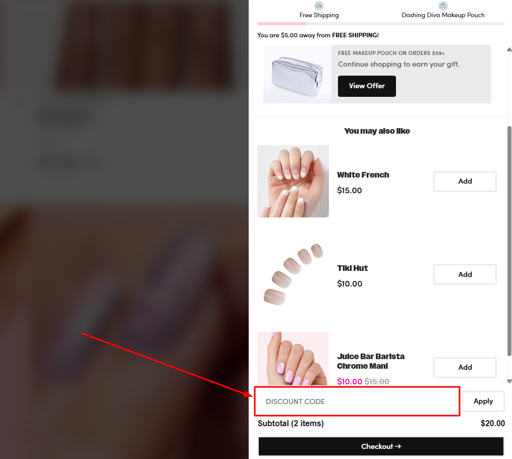 How to apply a Dashing Diva promo code